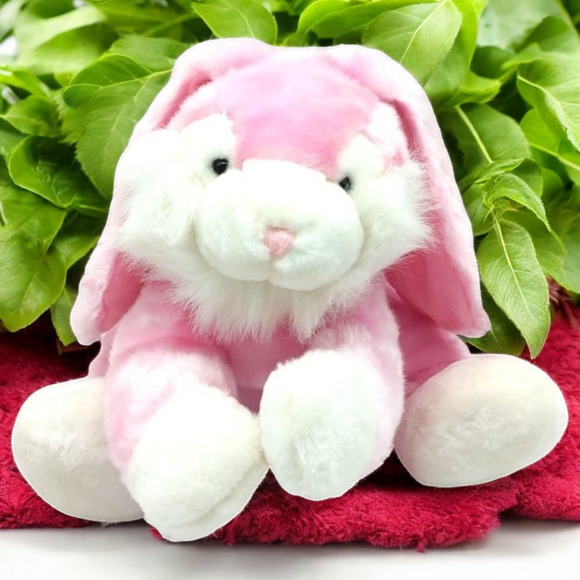 Easter Bunny Rabbit 19" Pink Floppy Reclined Stuffed Vintage Plush Best Made Toy - Picture 1 of 12